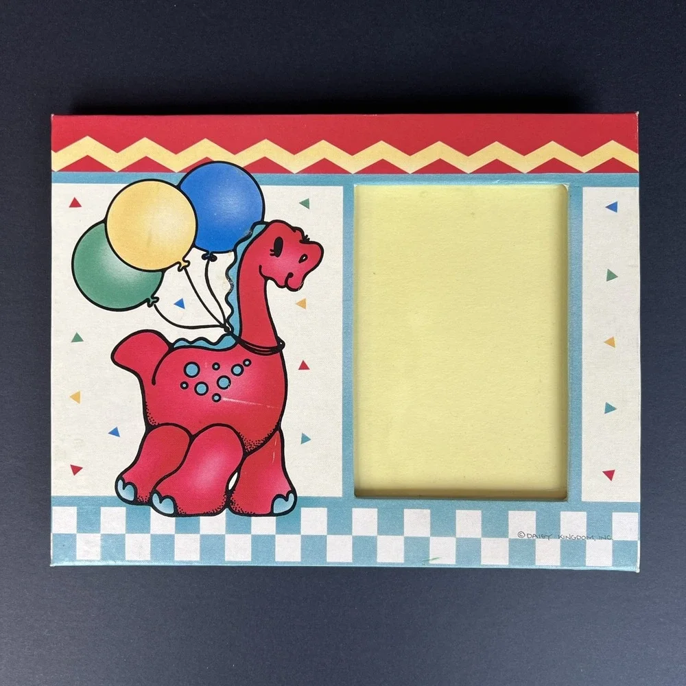 VTG 90s Daisy Kingdom Dinosaur Picture Frame 3x5 Kids Nursery Made USA